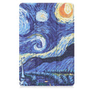 For Lenovo Tab M10 3rd Gen Custer Painted 3-Fold Holder Smart Leather Tablet Case(Starry Sky)