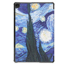 For Lenovo Tab M10 3rd Gen Custer Painted 3-Fold Holder Smart Leather Tablet Case(Starry Sky)