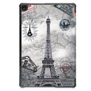 For Lenovo Tab M10 3rd Gen Custer Painted 3-Fold Holder Smart Leather Tablet Case(Retro Tower)