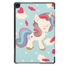 For Lenovo Tab M10 3rd Gen Custer Painted 3-Fold Holder Smart Leather Tablet Case(Unicorn)