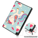For Lenovo Tab M10 3rd Gen Custer Painted 3-Fold Holder Smart Leather Tablet Case(Unicorn)