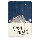 For Lenovo Tab M10 3rd Gen Custer Painted 3-Fold Holder Smart Leather Tablet Case(Lazy Cat)
