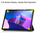For Lenovo Tab M10 3rd Gen Custer Pure Color 3-Fold Holder Smart Leather Tablet Case(Black)