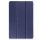 For Lenovo Tab M10 3rd Gen Custer Pure Color 3-Fold Holder Smart Leather Tablet Case(Blue)