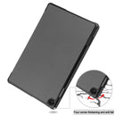 For Lenovo Tab M10 3rd Gen Custer Pure Color 3-Fold Holder Smart Leather Tablet Case(Grey)