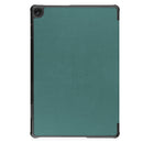 For Lenovo Tab M10 3rd Gen Custer Pure Color 3-Fold Holder Smart Leather Tablet Case(Green)