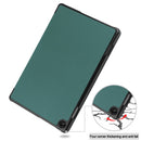 For Lenovo Tab M10 3rd Gen Custer Pure Color 3-Fold Holder Smart Leather Tablet Case(Green)