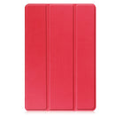 For Lenovo Tab M10 3rd Gen Custer Pure Color 3-Fold Holder Smart Leather Tablet Case(Red)
