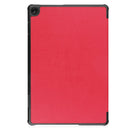 For Lenovo Tab M10 3rd Gen Custer Pure Color 3-Fold Holder Smart Leather Tablet Case(Red)