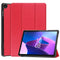 For Lenovo Tab M10 3rd Gen Custer Pure Color 3-Fold Holder Smart Leather Tablet Case(Red)