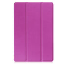 For Lenovo Tab M10 3rd Gen Custer Pure Color 3-Fold Holder Smart Leather Tablet Case(Purple)