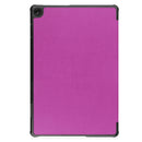 For Lenovo Tab M10 3rd Gen Custer Pure Color 3-Fold Holder Smart Leather Tablet Case(Purple)