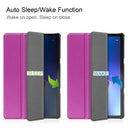 For Lenovo Tab M10 3rd Gen Custer Pure Color 3-Fold Holder Smart Leather Tablet Case(Purple)