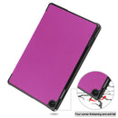 For Lenovo Tab M10 3rd Gen Custer Pure Color 3-Fold Holder Smart Leather Tablet Case(Purple)