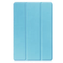 For Lenovo Tab M10 3rd Gen Custer Pure Color 3-Fold Holder Smart Leather Tablet Case(Sky Blue)