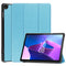 For Lenovo Tab M10 3rd Gen Custer Pure Color 3-Fold Holder Smart Leather Tablet Case(Sky Blue)