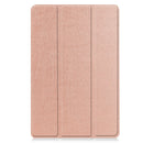 For Lenovo Tab M10 3rd Gen Custer Pure Color 3-Fold Holder Smart Leather Tablet Case(Rose Gold)