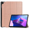 For Lenovo Tab M10 3rd Gen Custer Pure Color 3-Fold Holder Smart Leather Tablet Case(Rose Gold)