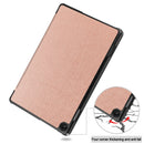 For Lenovo Tab M10 3rd Gen Custer Pure Color 3-Fold Holder Smart Leather Tablet Case(Rose Gold)