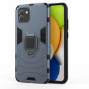 For Samsung Galaxy A03 EU Version PC + TPU Shockproof Protective Phone Case with Magnetic Ring Holder(Navy Blue)