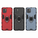 For Samsung Galaxy A03 EU Version PC + TPU Shockproof Protective Phone Case with Magnetic Ring Holder(Navy Blue)