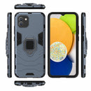 For Samsung Galaxy A03 EU Version PC + TPU Shockproof Protective Phone Case with Magnetic Ring Holder(Navy Blue)