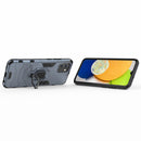 For Samsung Galaxy A03 EU Version PC + TPU Shockproof Protective Phone Case with Magnetic Ring Holder(Navy Blue)