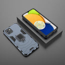 For Samsung Galaxy A03 EU Version PC + TPU Shockproof Protective Phone Case with Magnetic Ring Holder(Navy Blue)