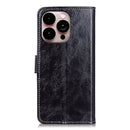 Retro Crazy Horse Texture Horizontal Flip Leather Phone Case For iPhone 14 Pro Max (Black)