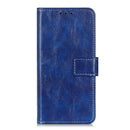 Retro Crazy Horse Texture Horizontal Flip Leather Phone Case For iPhone 14 Pro Max (Blue)