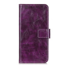 Retro Crazy Horse Texture Horizontal Flip Leather Phone Case For iPhone 14 Pro Max (Purple)