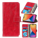 Retro Crazy Horse Texture Horizontal Flip Leather Phone Case For iPhone 14 Pro Max (Red)