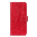 Retro Crazy Horse Texture Horizontal Flip Leather Phone Case For iPhone 14 Pro Max (Red)