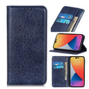 Magnetic Crazy Horse Texture Horizontal Flip Leather Phone Case For iPhone 14 Pro Max (Blue)