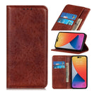 Magnetic Crazy Horse Texture Horizontal Flip Leather Phone Case For iPhone 14 Pro Max (Brown)