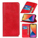 Magnetic Crazy Horse Texture Horizontal Flip Leather Phone Case For iPhone 14 Pro Max (Red)