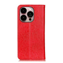 Magnetic Crazy Horse Texture Horizontal Flip Leather Phone Case For iPhone 14 Pro Max (Red)