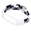 For Xiaomi Mi Band 7 Adjustable Nylon Braided Integrated Watch Band (Black White)