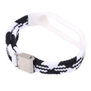 For Xiaomi Mi Band 7 Adjustable Nylon Braided Integrated Watch Band (Black White)