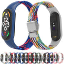 For Xiaomi Mi Band 7 Adjustable Nylon Braided Integrated Watch Band (Black White)