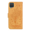 For Samsung Galaxy A22 4G Butterfly Rose Embossed Leather Phone Case(Yellow)