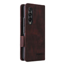 For Samsung Galaxy Z Fold3 5G Magnetic Clasp Flip Leather Phone Case(Brown)