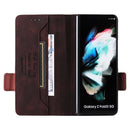 For Samsung Galaxy Z Fold3 5G Magnetic Clasp Flip Leather Phone Case(Brown)