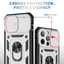 Sliding Camera Cover Design TPU + PC Protective Phone Case For iPhone 14 Pro Max (White+Black)