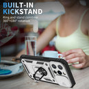 Sliding Camera Cover Design TPU + PC Protective Phone Case For iPhone 14 Pro Max (White+Black)