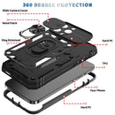 Sliding Camera Cover Design TPU + PC Protective Phone Case For iPhone 14 Pro Max (Black+Black)