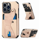 K-shaped Magnetic Card Phone Case For iPhone 13(Khaki Apricot)
