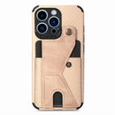 K-shaped Magnetic Card Phone Case For iPhone 13(Khaki Apricot)