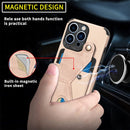 K-shaped Magnetic Card Phone Case For iPhone 13(Khaki Apricot)