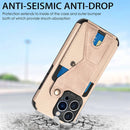K-shaped Magnetic Card Phone Case For iPhone 13(Khaki Apricot)